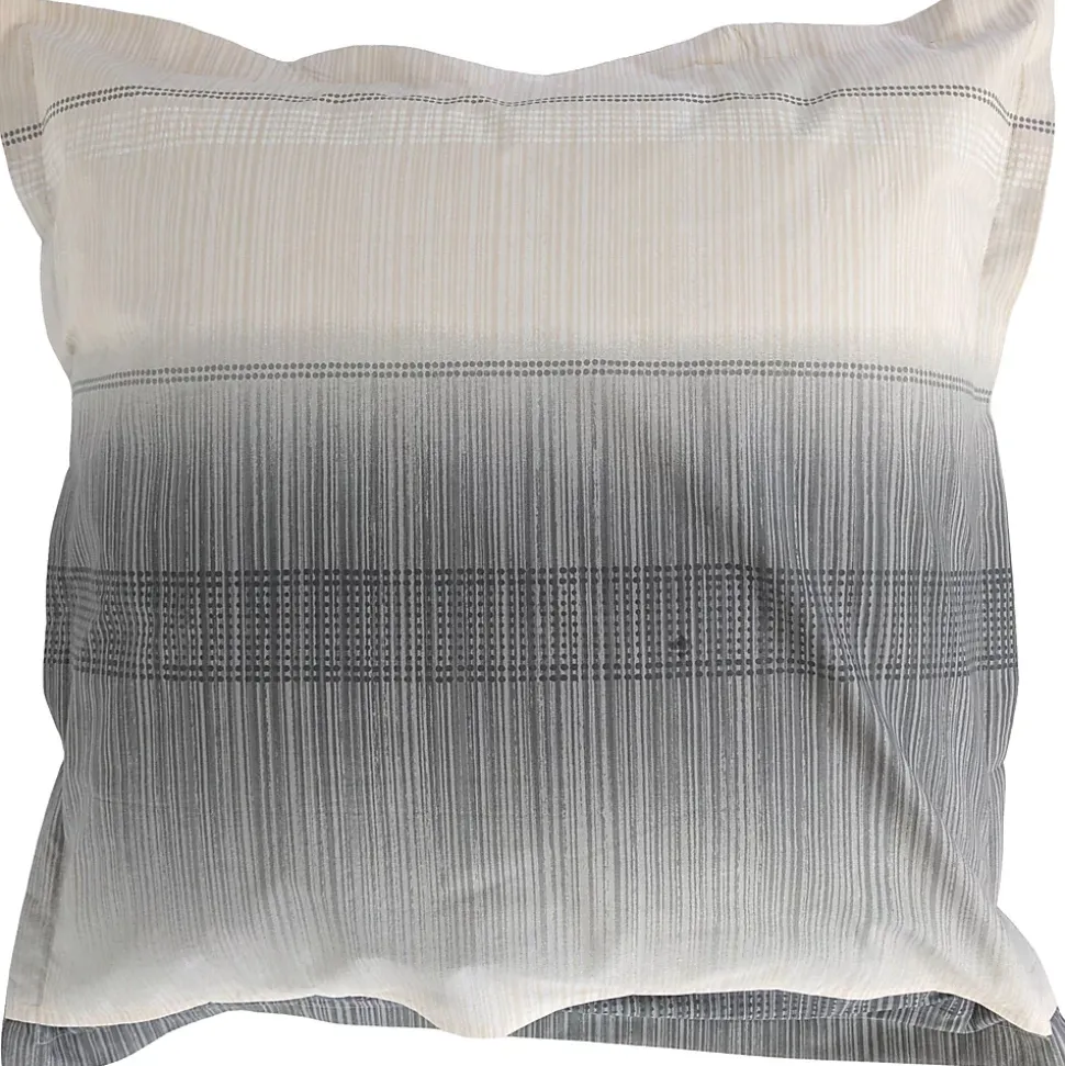 Taie d'oreiller 65x65 cm en 100% percale de coton ESTEBAN gris beige