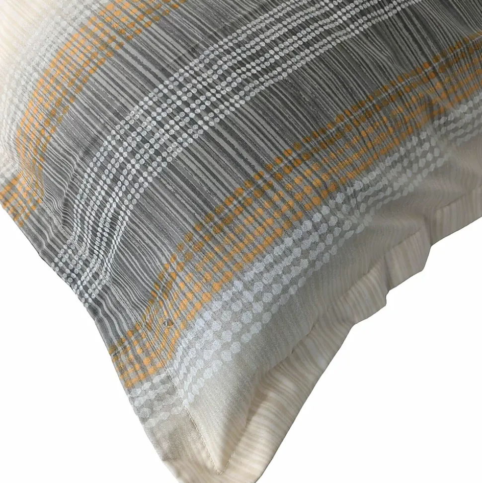 Taie d'oreiller 65x65 cm en 100% percale de coton ESTEBAN gris beige