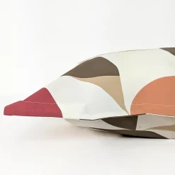 Taie d'oreiller 65x65 cm en 100% percale de coton MODULO blanc acajou