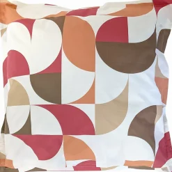 Taie d'oreiller 65x65 cm en 100% percale de coton MODULO blanc acajou