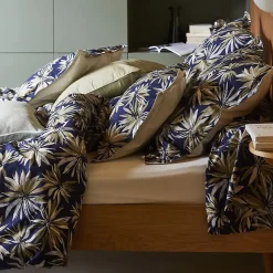 Taie d'oreiller 50x70 cm en 100% percale de coton EVERLY bleu encre