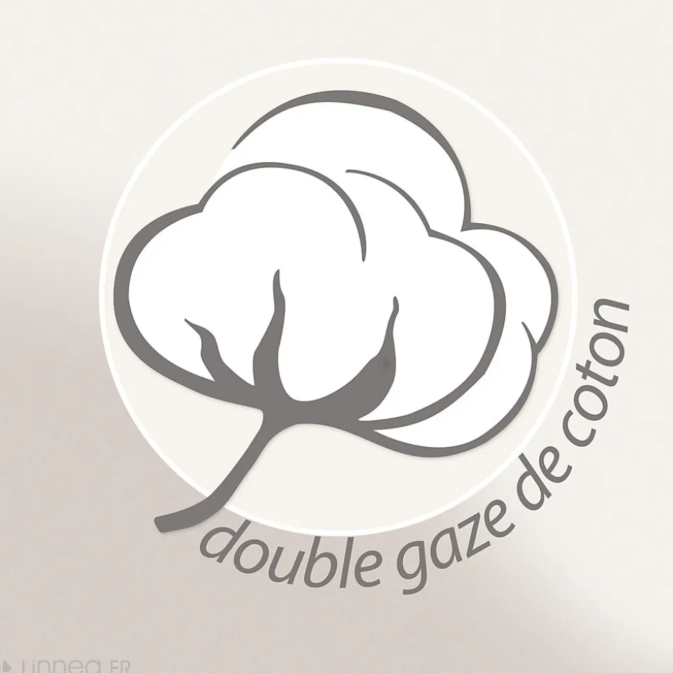 Taie d'oreiller 65x65 cm en double gaze de coton CASSIS Blanc
