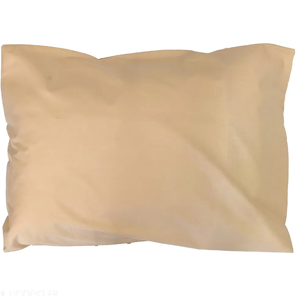 Taie d'oreiller 70x50 cm percale coton ALEX marron Moka