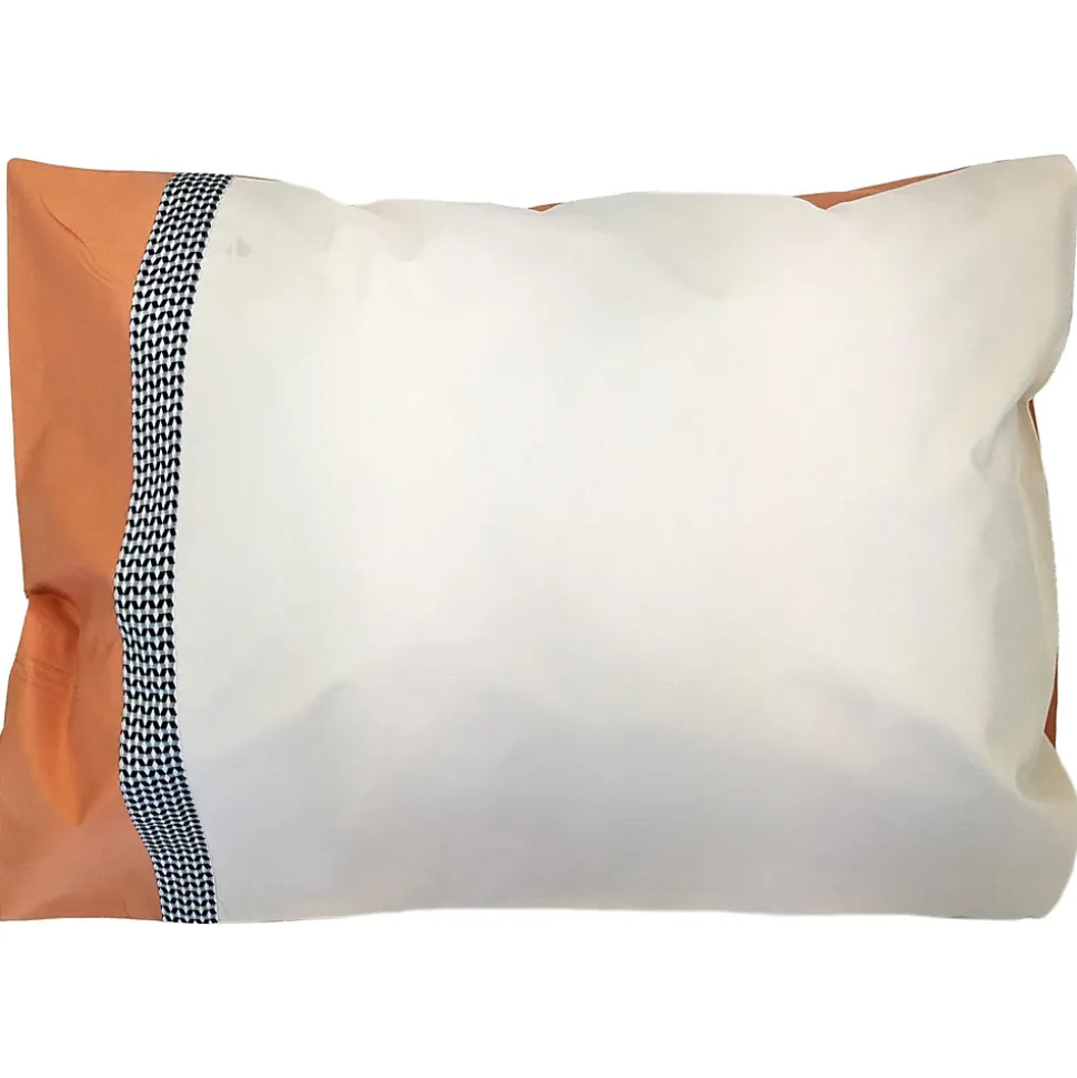 Taie d'oreiller 50x70 cm percale en coton MACASSAR Cognac