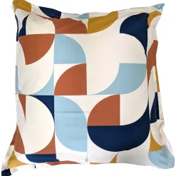 Taie d'oreiller 65x65 cm percale de coton MODULO bleu cobalt