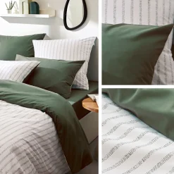 Taie d'oreiller 65x65 cm percale coton GABY vert Kaki