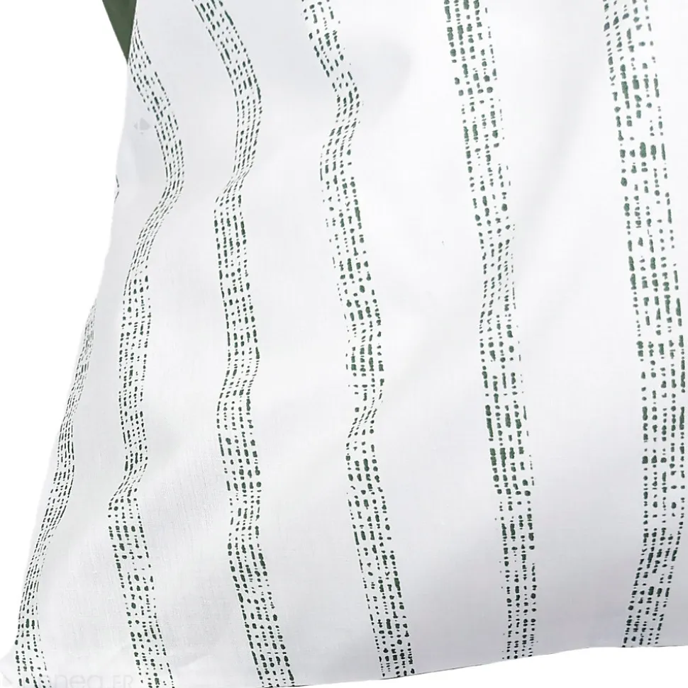 Taie d'oreiller 65x65 cm percale coton GABY vert Kaki