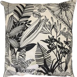 Taie d'oreiller 65x65 cm percale de coton ALBA beige/noir