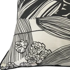 Taie d'oreiller 65x65 cm percale de coton ALBA beige/noir