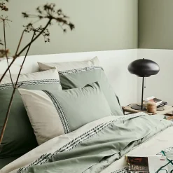 Taie d'oreiller 65x65 cm percale coton NOA vert Kaki