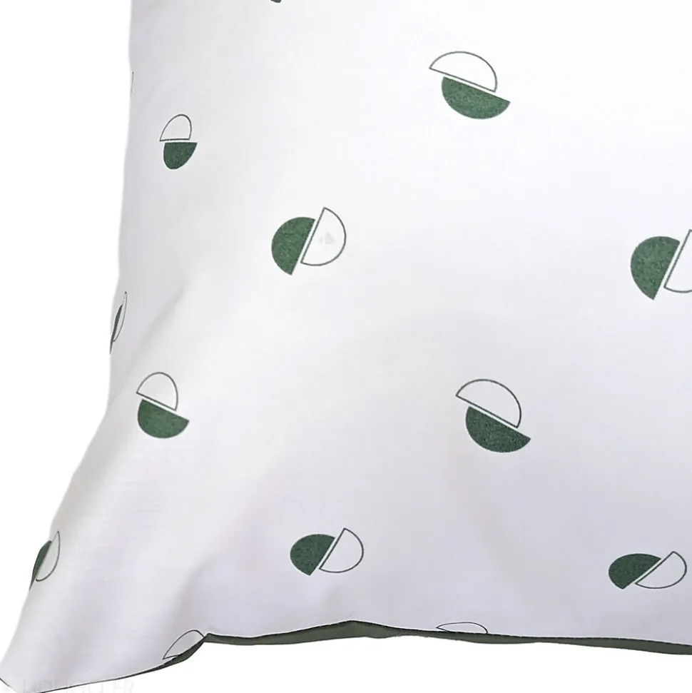 Taie d'oreiller 65x65 cm percale coton ALEX vert Kaki