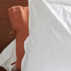 Taie d'oreiller 65x65 cm percale lavée ABSTRAIT Blanc