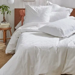 Taie d'oreiller 65x65 cm percale lavée ABSTRAIT Blanc