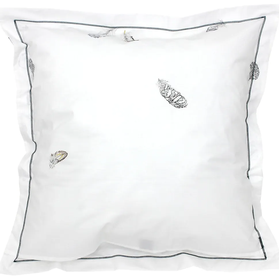 Taie d'oreiller 65x65 cm Percale pur coton PLUMES