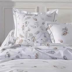 Taie d'oreiller 65x65 cm Percale pur coton PLUMES