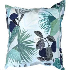 Taie d'oreiller 65x65 cm percale de coton MOOREA PACIFIC bleu/vert