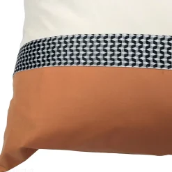 Taie d'oreiller 65x65 cm percale en coton MACASSAR Cognac