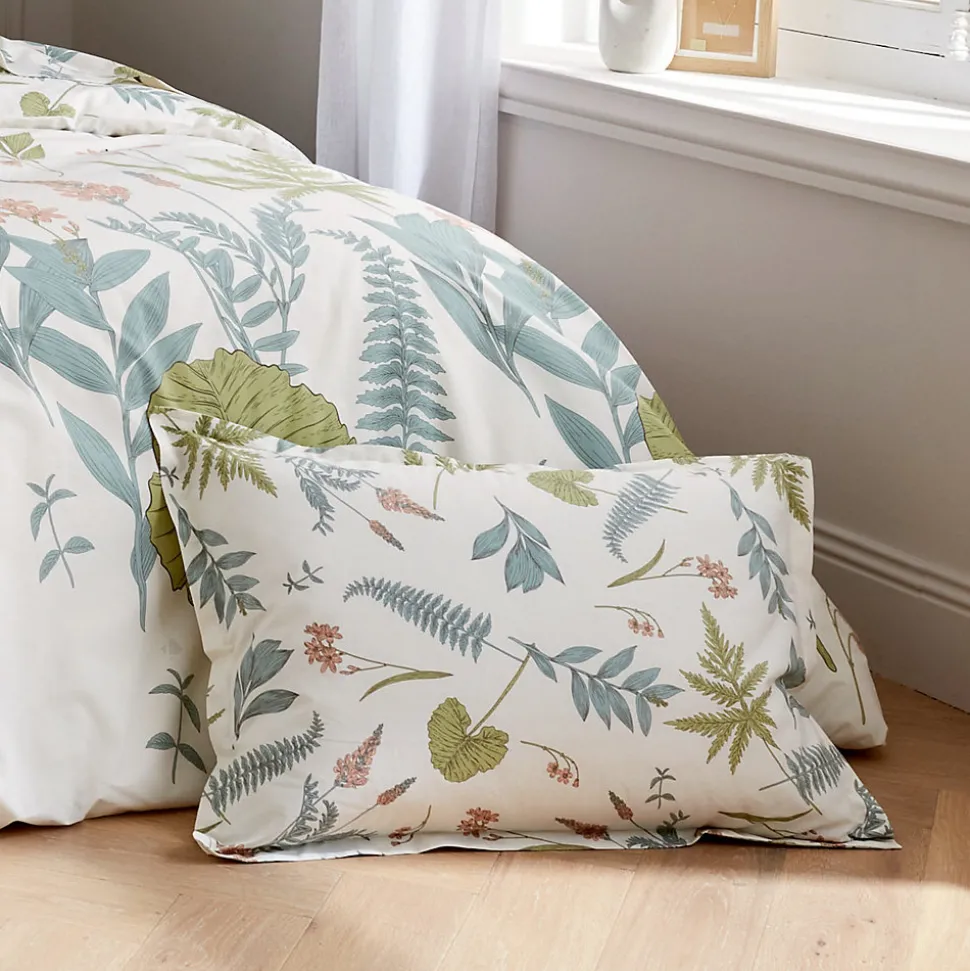 Taie d'oreiller 50x70 cm percale coton FÉÉRIE Blanc sauge