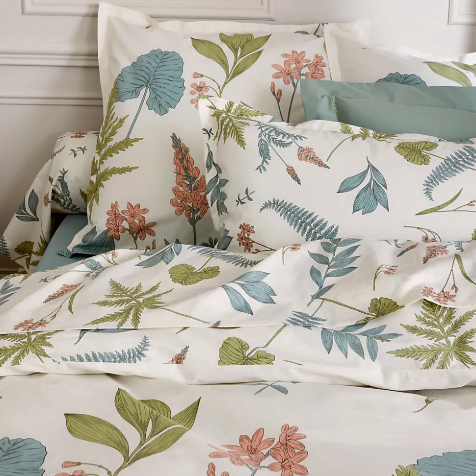 Taie d'oreiller 50x70 cm percale coton FÉÉRIE Blanc sauge