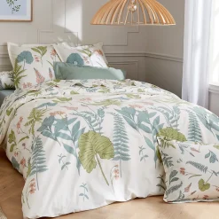 Taie d'oreiller 65x65 cm percale coton FÉÉRIE Blanc sauge