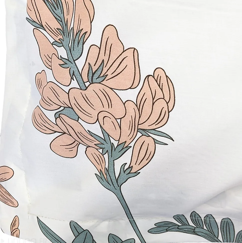 Taie d'oreiller 65x65 cm percale coton FÉÉRIE Blanc sauge