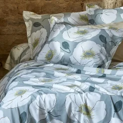 Taie d'oreiller 65x65 cm percale de coton ADÈLE vert céladon