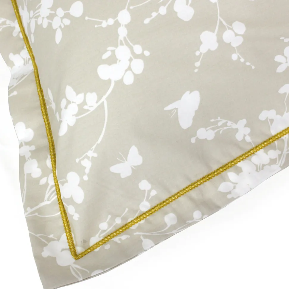 Taie d'oreiller 70x50 cm percale coton BEL AMOUR jaune