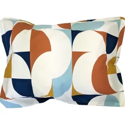 Taie d'oreiller 50x70 cm percale de coton MODULO bleu cobalt