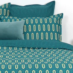 Taie d'oreiller 50x70 cm percale de coton PAST Bleu Canard