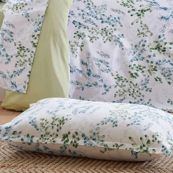 Taie d'oreiller 50x70 cm satin de coton ANGÈLE vert tilleul