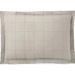 Taie d'oreiller 50x70 cm satin CONCERTO carreaux beige Lin