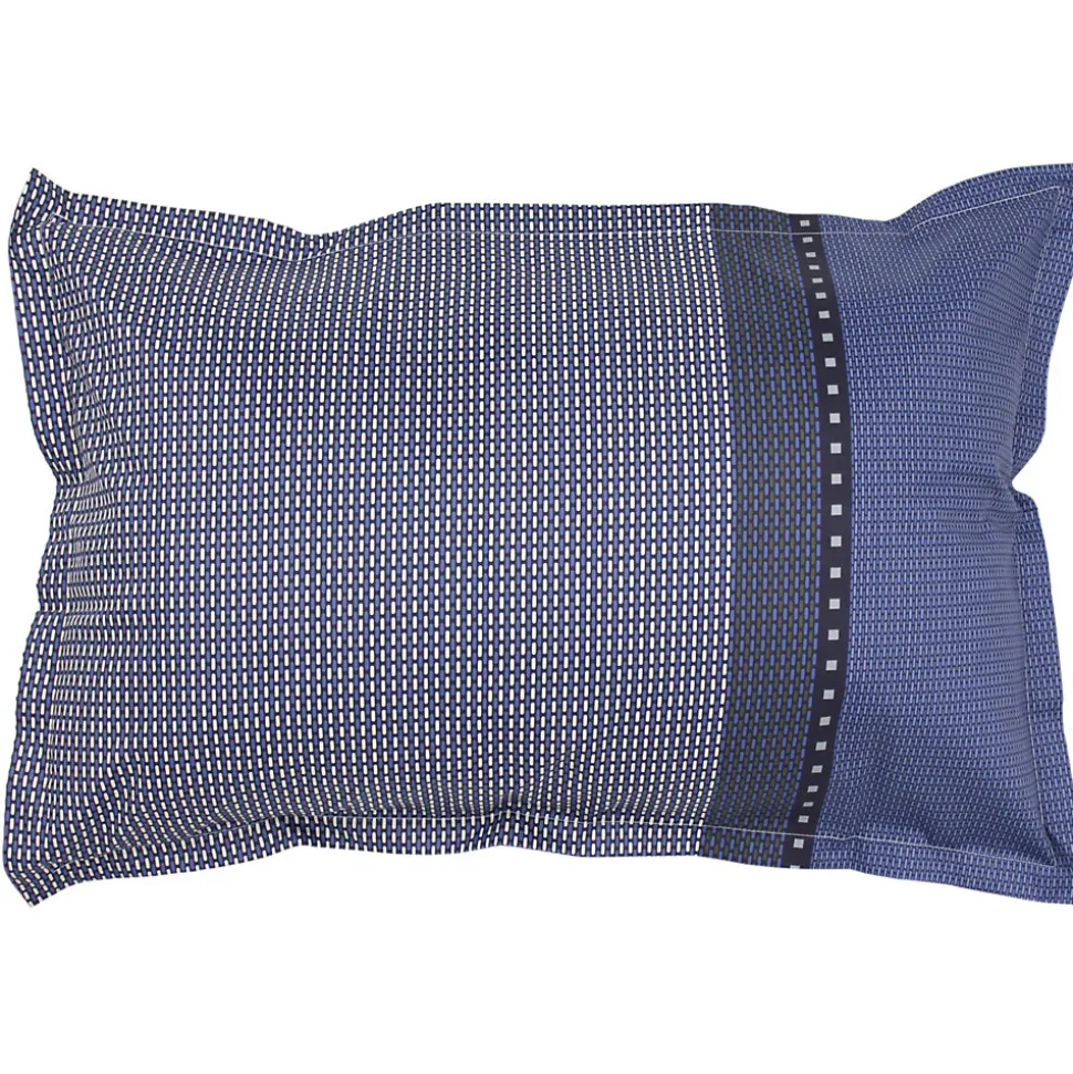 Taie d'oreiller 70x50 cm satin de coton ENZO bleu