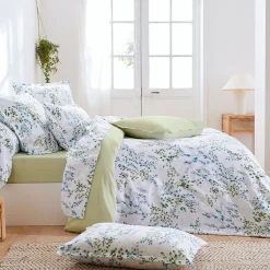 Taie d'oreiller 65x65 cm satin de coton ANGÈLE vert tilleul