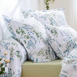 Taie d'oreiller 65x65 cm satin de coton ANGÈLE vert tilleul