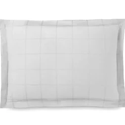 Taie d'oreiller 50x70 cm satin CONCERTO carreaux blanc Neige