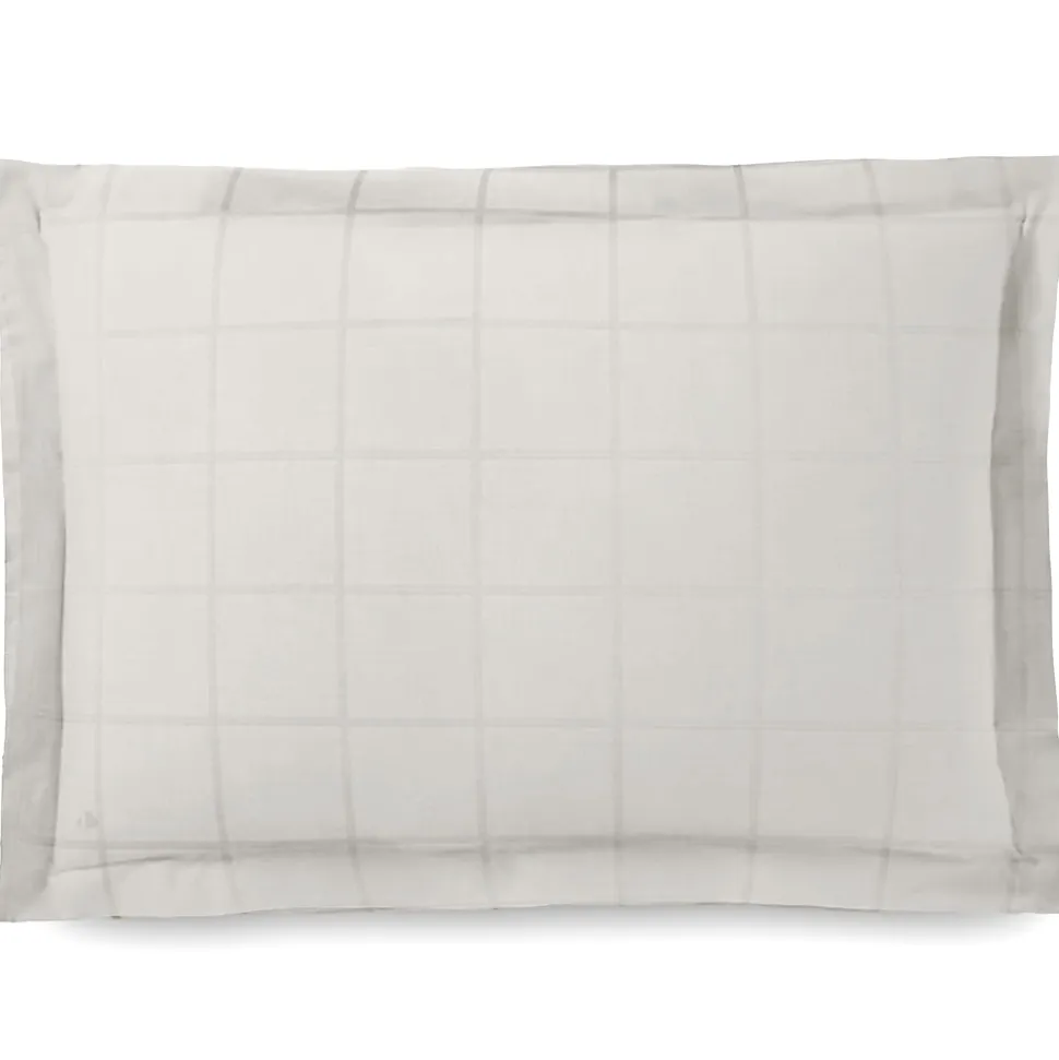 Taie d'oreiller 50x70 cm satin CONCERTO carreaux beige Craie