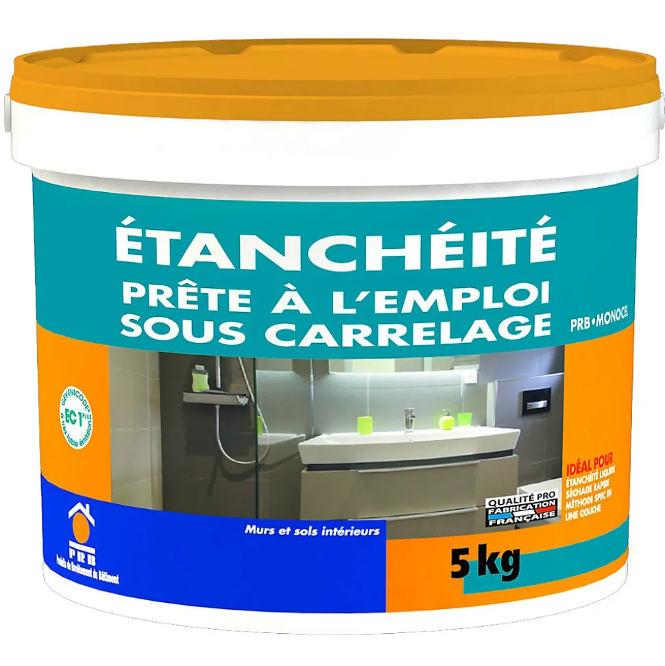 Étanchéité Prête à l Emploi Sous Carrelage 5kg - Protection Imperméable - Application Facile - Idéal Avant Pose de Carrelage