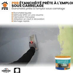 Étanchéité Prête à l Emploi Sous Carrelage 5kg - Protection Imperméable - Application Facile - Idéal Avant Pose de Carrelage
