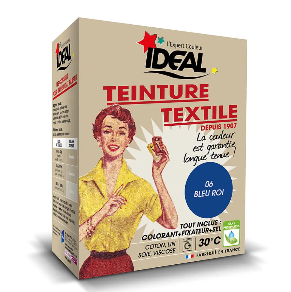 Teinture textile vintage bleu roi Idéal 350g