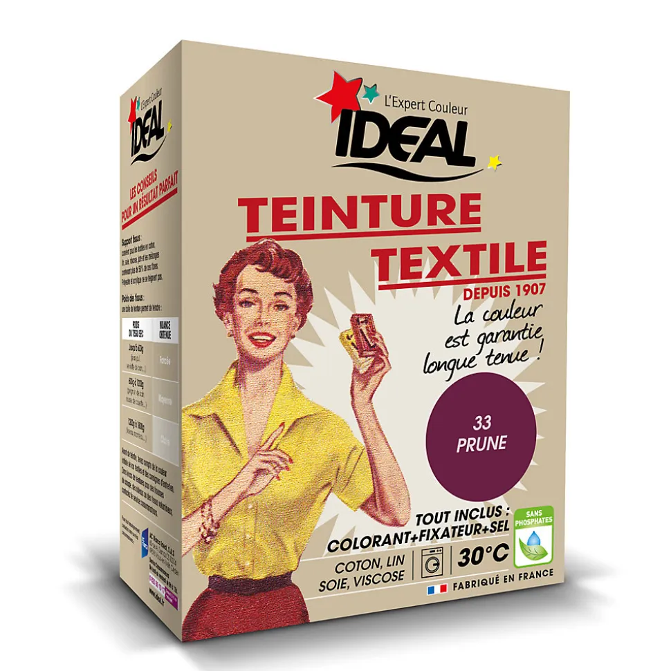 Teinture textile vintage prune Idéal 350g