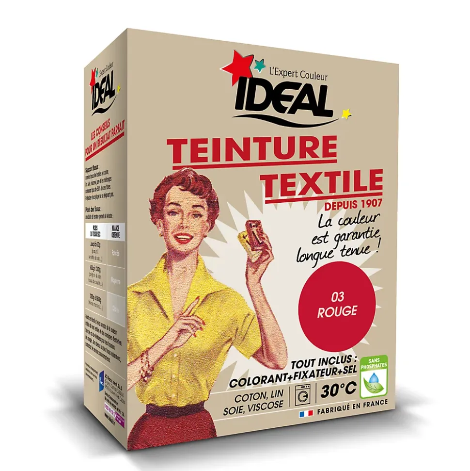 Teinture textile vintage rouge Idéal 350g