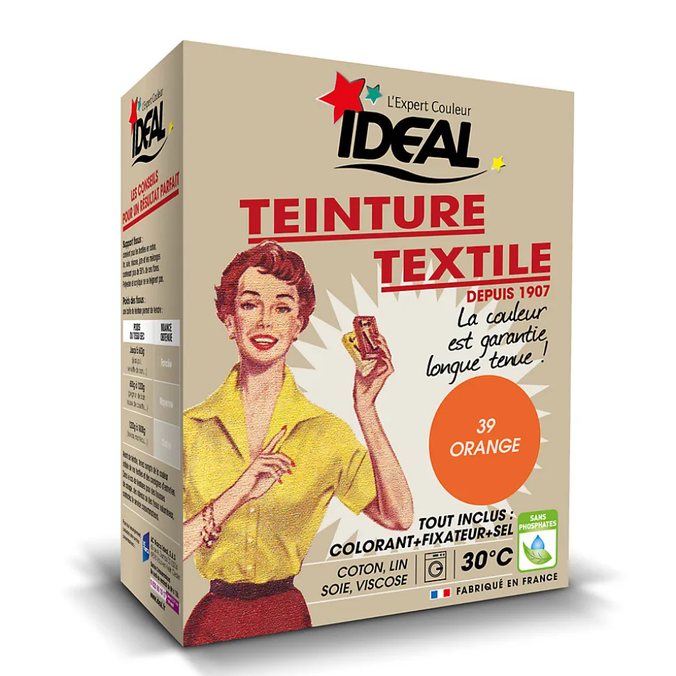 Teinture textile vintage orange Idéal 350g