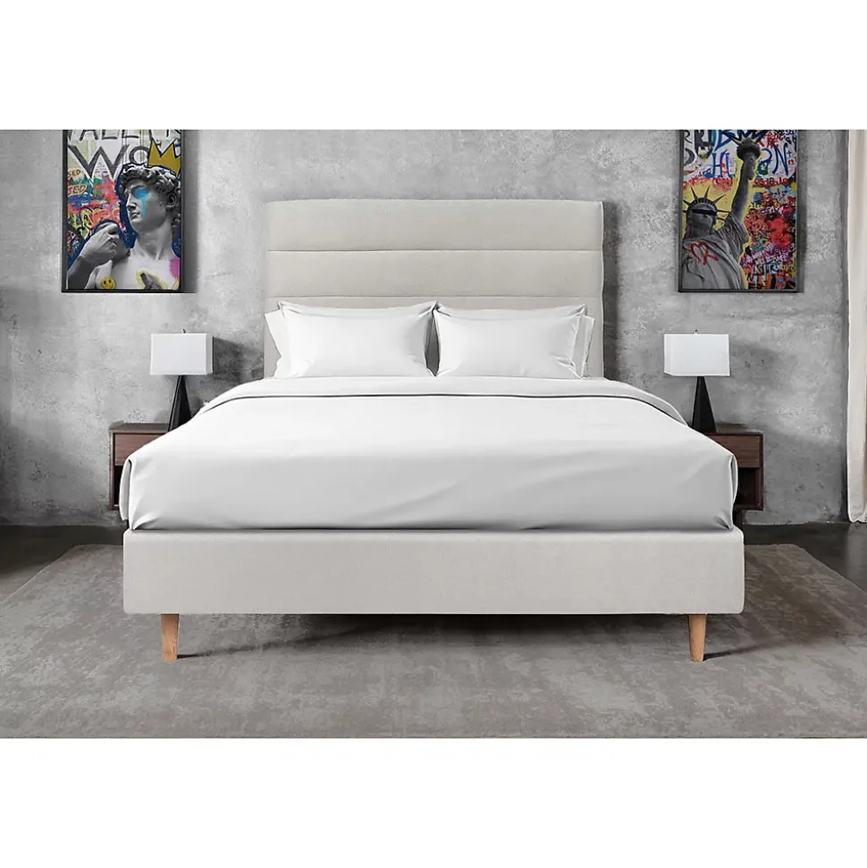 Tete de lit Lignes Velours - A poser au sol