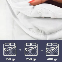 The White Stone Couette 4 Saisons avec Clips 180x200 cm