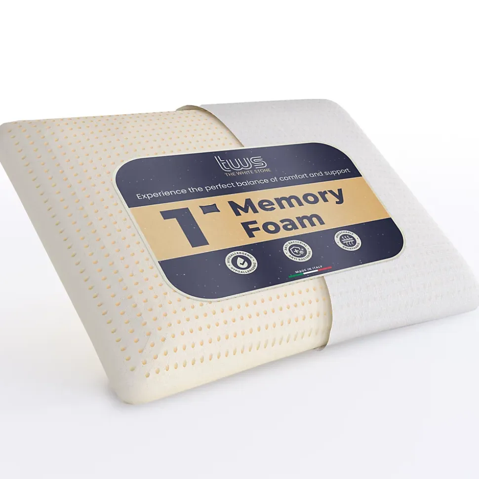 The White Stone Lot de 8 Oreillers en Mousse à Mémoire de Forme 40 x 70 cm, Hauteur 11 cm