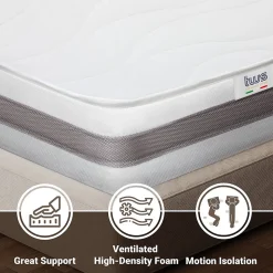 The White Stone Matelas à ressorts ensachés et mémoire 120x190 20 cm