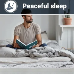 The White Stone Matelas en Mousse à Mémoire de Forme 90x210 cm Hauteur 22 cm