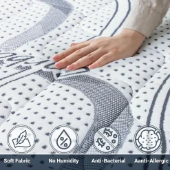 The White Stone Matelas en Mousse à Mémoire de Forme 100x200 cm Hauteur 22 cm