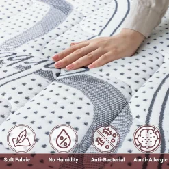 The White Stone Matelas en Mousse à Mémoire de Forme 220x220 cm Hauteur 27 cm