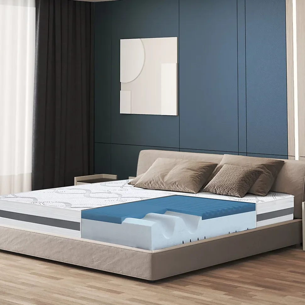 The White Stone Matelas en Mousse à Mémoire de Forme 140x190 cm Hauteur 22 cm